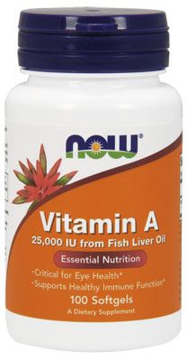 Витамин А Vitamin A 25000IU from Fish Liver Oil от NOW